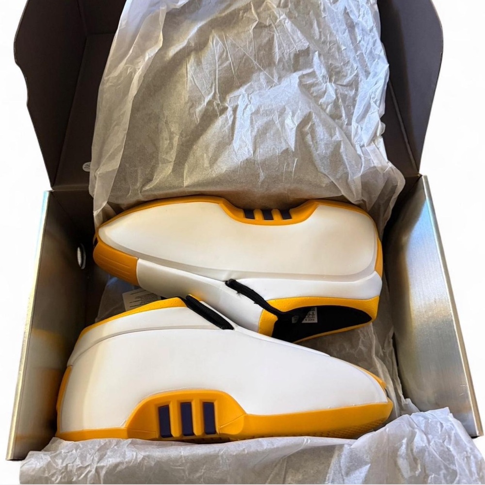 Men's White and Yellow Slip-On Athletic Shoes